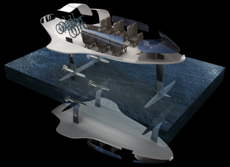 Швейцарский стартап разрабатывает «летающую» яхту на водороде